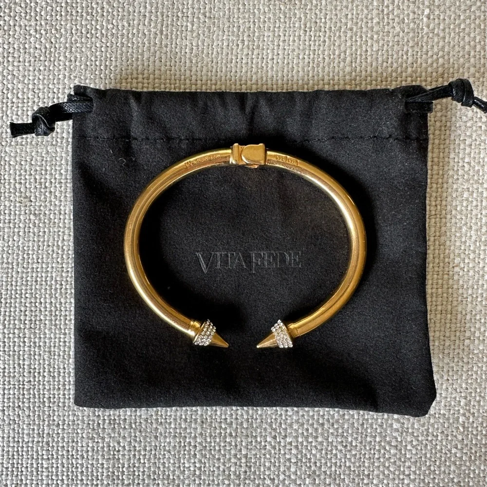 VITA FEDE Mini Titan Cuff Crystal Bracelet M Medium Gold - Picture 2 of 12